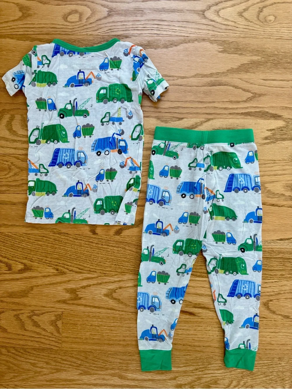 Little Sleepies bamboo Green and Blue Truck Print Pajama Set